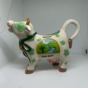 Original Irish Cream Cow Figurine - Cream and Green